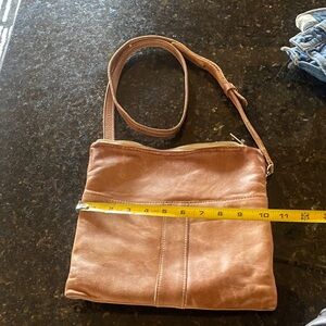 Anthropologie Brown Leather Crossbody Bag